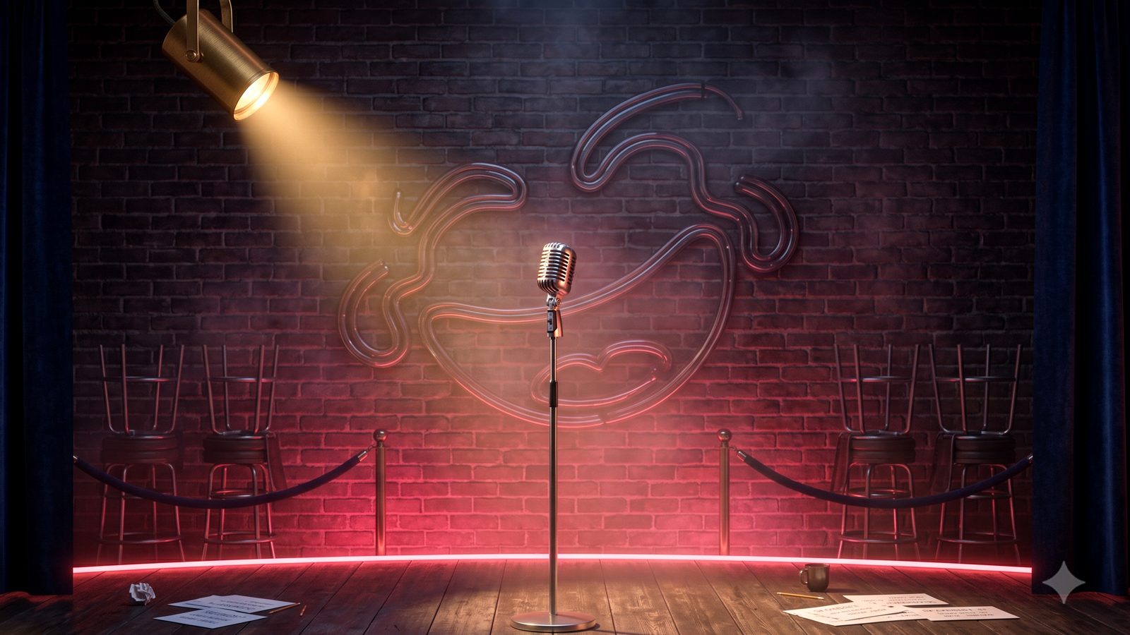 The Saturday Satire stage between shows